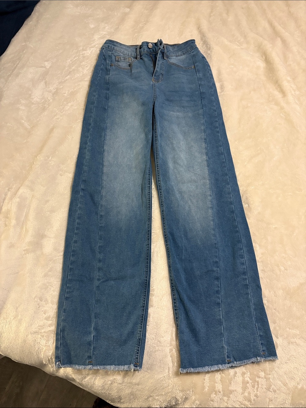 Sidefeel Women’s Wide-Leg Blue Jeans